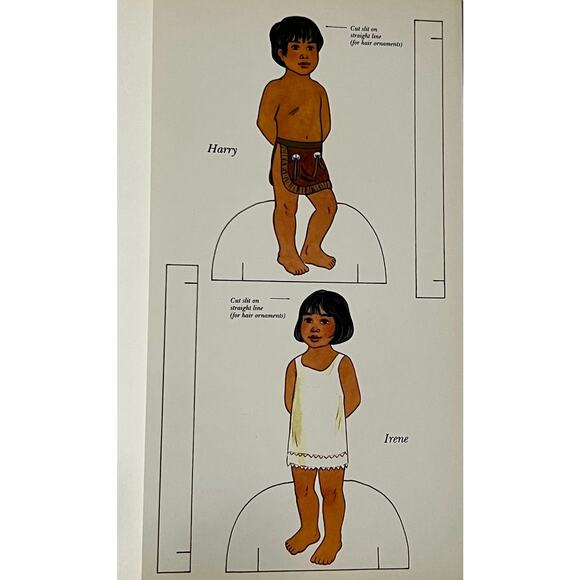 UNCUT North American Indian Girl-Boy Full Color Paper Dolls  Kathy Allert 1992 - Picture 3 of 4